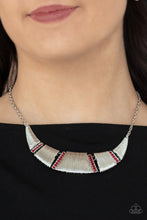 Load image into Gallery viewer, Going Through Phases - Red &amp; Silver Necklace - Sabrina&#39;s Bling Collection