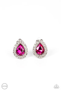 Haute Happy Hour - Pink Rhinestone Teardrop Earrings - Sabrina's Bling Collection