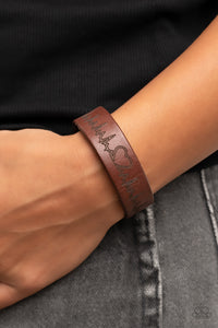 Haute Heartbeat - Brown Leather Heartbeat Bracelet - Sabrina's Bling Collection