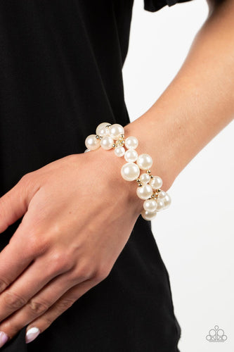 Her Serene Highness - Gold & White Pearl Bracelet - Sabrina's Bling Collection