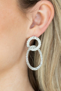 Intensely Icy - White Rhinestone Earrings - Sabrina's Bling Collection