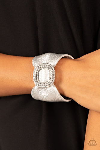 Lights, SELFIE, Action! - Silver Pleather Bracelet - Sabrinas Bling Collection