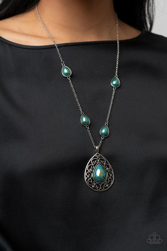 Magical Masquerade - Green Iridescent Necklace - Sabrina's Bling Collection