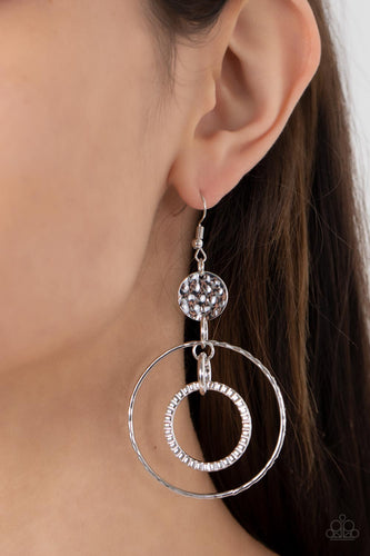 Mechanical Mecca - Silver Hammered Earrings - Sabrina's Bling Collection