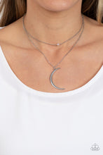 Load image into Gallery viewer, Modern Moonbeam - White Half-Moon Necklace - Sabrinas Bling Collection