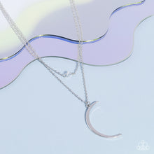 Load image into Gallery viewer, Modern Moonbeam - White Half-Moon Necklace - Sabrinas Bling Collection