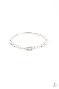 Party Crashing Couture - White Rhinestone Bracelet - Sabrina's Bling Collection
