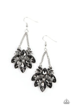 Load image into Gallery viewer, Prismatic Pageantry - Silver-Smoky Rhinestone Earrings - Sabrina&#39;s Bling Collection