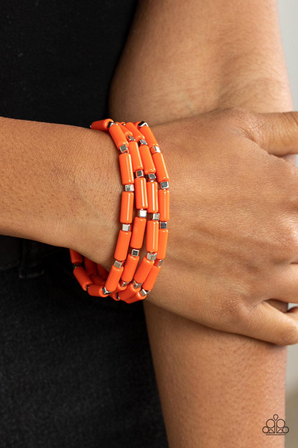 Radiantly Retro - Orange Bracelet - Sabrina's Bling Collection