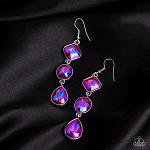 Reflective Rhinestones - Pink Iridescent Earrings - Sabrina's Bling Collection