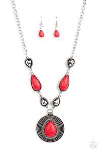 Saguaro Soul Trek - Red Stone Necklace - Paparazzi Accessories