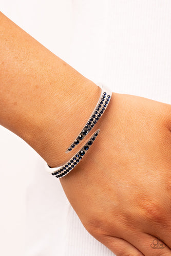Sideswiping Shimmer - Blue Rhinestone Bracelet - Sabrina's Bling Collection