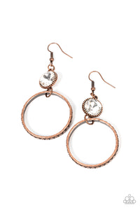 Standalone Sparkle - Copper & Rhinestone Earrings - Sabrina's Bling Collection