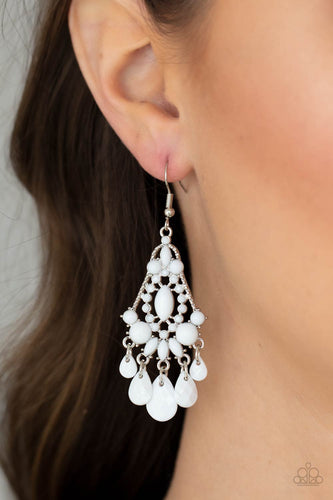 STAYCATION Home - White Earrings - Sabrina's Bling Collection