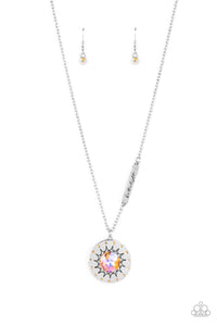 Sundial Dance - Orange Rhinestone Inspirational Necklace - Sabrinas Bling Collection