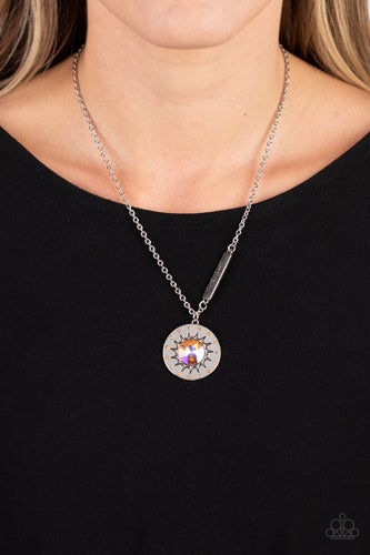 Sundial Dance - Orange Rhinestone Inspirational Necklace - Sabrinas Bling Collection