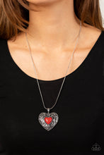 Load image into Gallery viewer, Wholeheartedly Whimsical - Red Stone Heart Necklace - Sabrina&#39;s Bling Collection