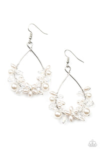 Marina Banquet - White Pearl Earrings - Sabrina's Bling Collection