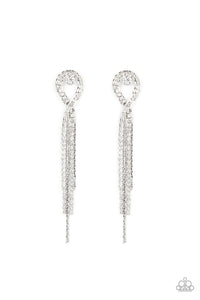Luxury Lasso - White Rhinestone Earrings - Sabrinas Bling Collection