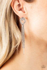 Luxury Lasso - White Rhinestone Earrings - Sabrinas Bling Collection