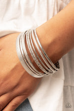 Load image into Gallery viewer, Circlet Circus - Silver Bangle Bracelets - Sabrina&#39;s Bling Collection