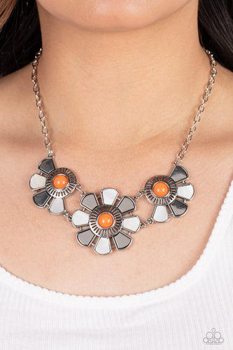Aquatic Garden - Orange Flower Necklace - Sabrina's Bling Collection