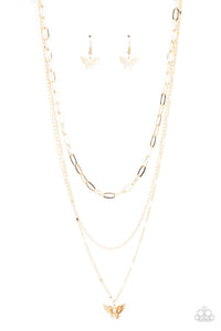 Bountiful Butterflies - Gold Butterfly Necklace - Sabrina's Bling Collection
