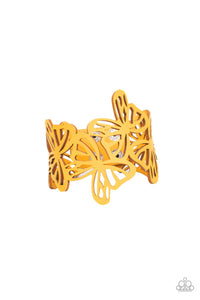 Butterfly Breeze - Yellow Leather Bracelet - Sabrina's Bling Collection