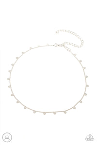 Cupids Cutest Valentine - Silver Heart Choker Necklace - Sabrina's Bling Collection