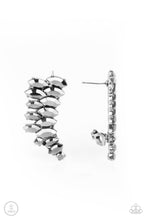 Load image into Gallery viewer, Explosive Elegance - Silver Hematite Rhinestone Earrings - Sabrina&#39;s Bling Collection