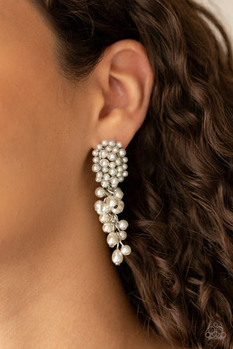 Fabulously Flattering - White Earrings - Sabrina's Bling Collection