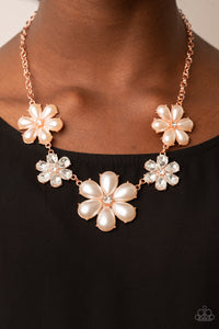 Fiercely Flowering - Copper & Pearl Necklace - Sabrina's Bling Collection