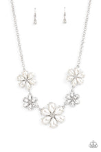 Load image into Gallery viewer, Fiercely Flowering - White Necklace - December 2021 Life Of The Party - Sabrina&#39;s Bling Collection