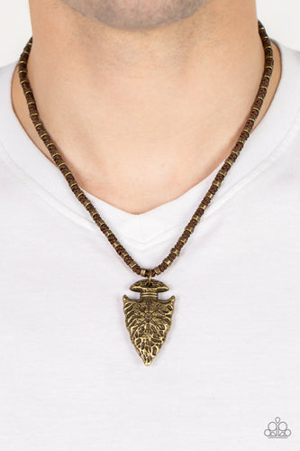 Get Your ARROWHEAD in the Game - Brass Necklace - Sabrina's Bling Collection