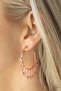 Happy Independence Day - Copper Star Hoop Earrings - Sabrina's Bling Collection