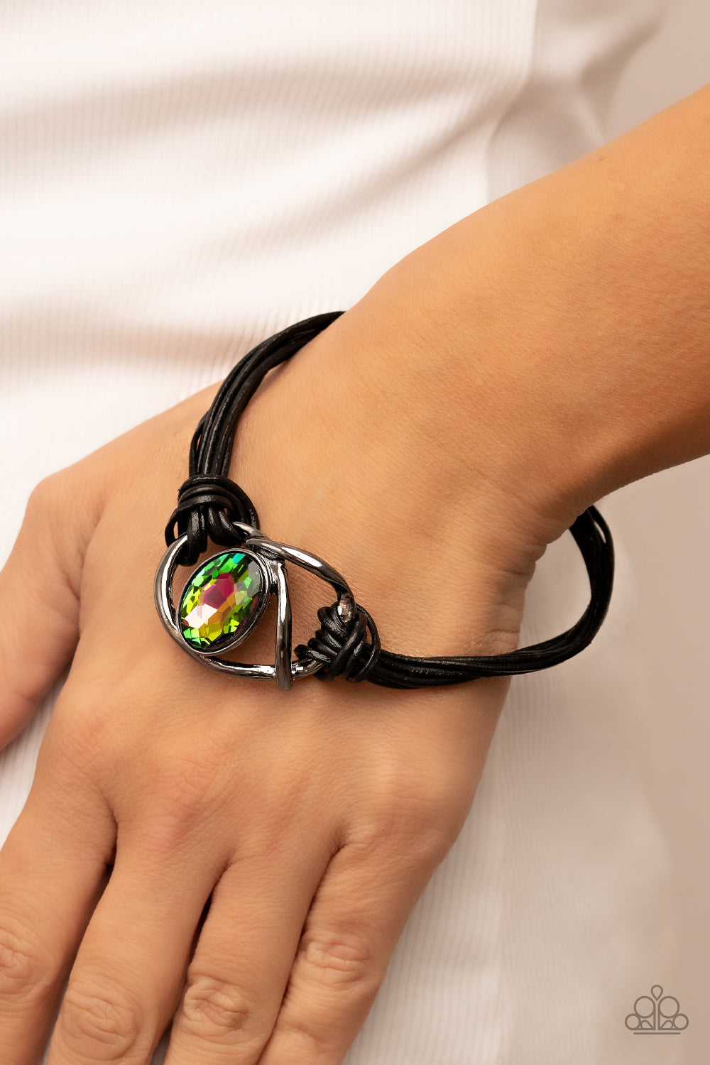 Keep Your Distance - Multi Oil Spill Bracelet - Sabrina's Bling Collection