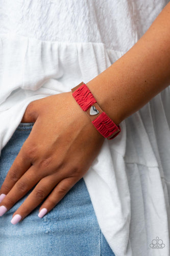 Lusting for Wanderlust - Red Suede Heart Bracelet - Sabrina's Bling Collection