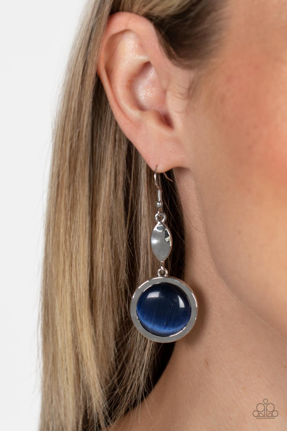 Magically Magnificent - Blue Cat's Eye Stone Earrings - Sabrinas Bling Collection