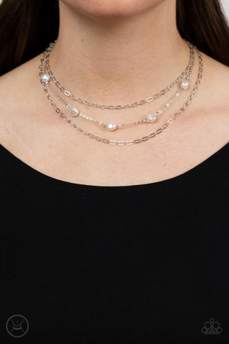 Offshore Oasis - White Pearl Choker Necklace - Sabrina's Bling Collection
