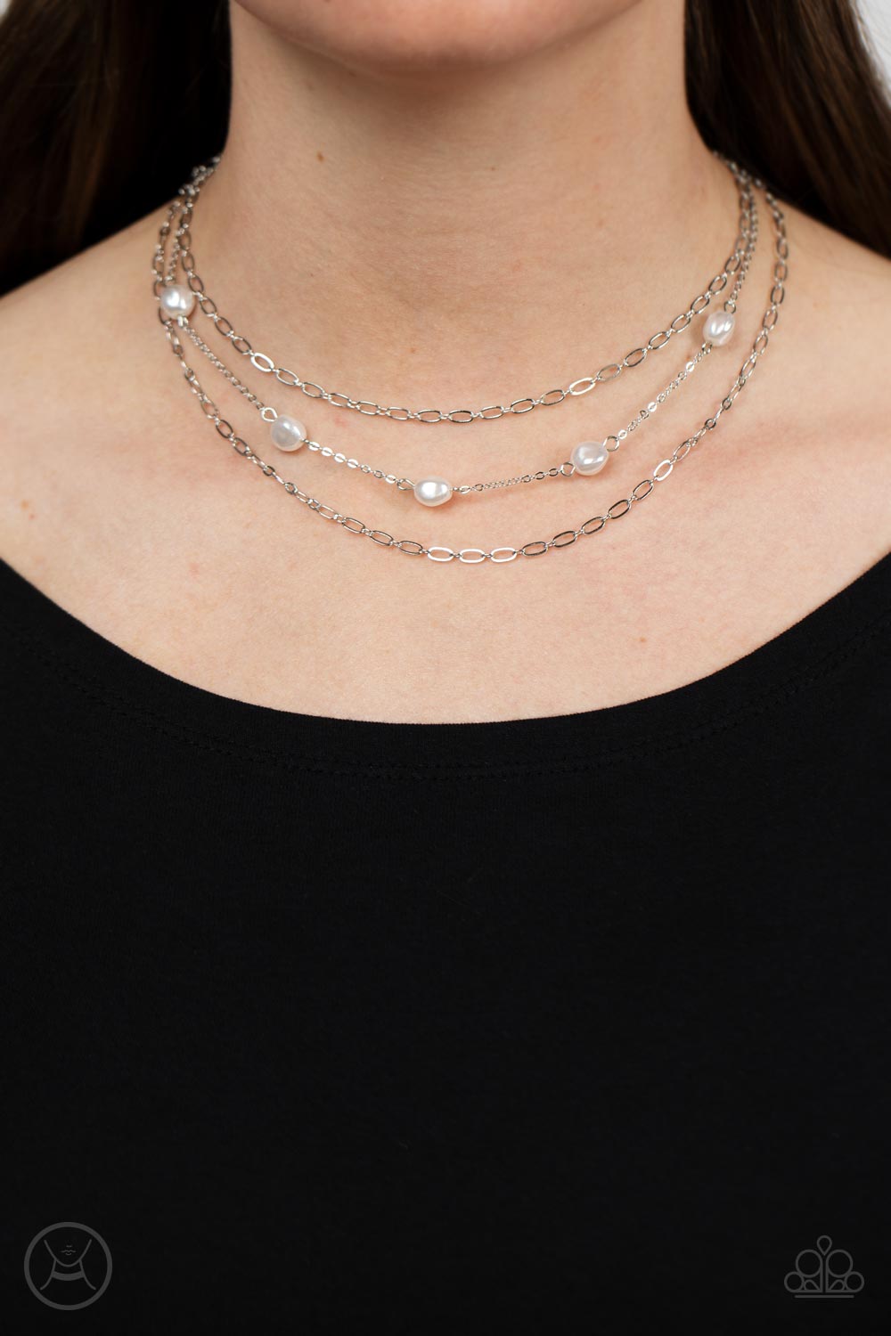 Offshore Oasis - White Pearl Choker Necklace - Sabrina's Bling Collection