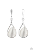 Load image into Gallery viewer, Pampered Glow Up - White Cat&#39;s Eye Stone Earrings - Sabrina&#39;s Bling Collection