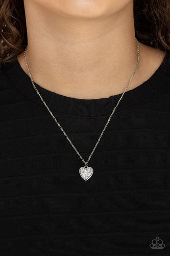 Pitter-Patter, Goes My Heart - Silver Necklace - Sabrina's Bling Collection