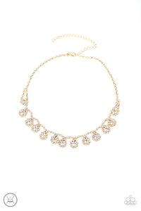 Princess Prominence - Gold & Rhinestone Necklace - Sabrina's Bling Collection
