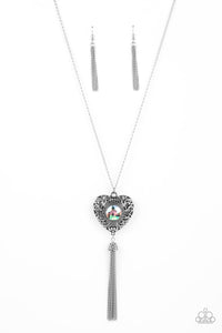 Prismatic Passion - Green Iridescent Heart Necklace - Sabrinas Bling Collection