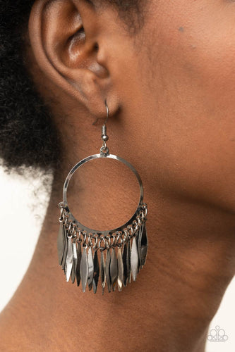 Radiant Chimes - Black Earrings - Sabrina's Bling Collection