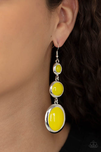 Retro Reality - Yellow Earrings - Sabrina's Bling Collection