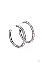 Load image into Gallery viewer, Richly Royal - Pink Rhinestone Hoop Earrings - Sabrina&#39;s Bling Collection
