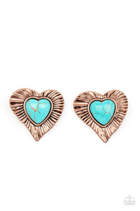 Rustic Romance - Copper & Turquoise Earrings - Sabrina's Bling Collection