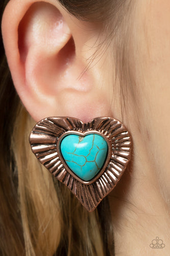 Rustic Romance - Copper & Turquoise Earrings - Sabrina's Bling Collection