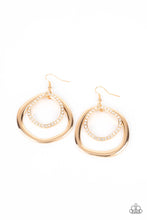 Load image into Gallery viewer, Spinning With Sass - Gold &amp; White Rhinestone Earrings - Sabrina&#39;s Bling Collection